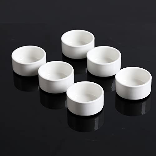 Haotop Mini Porcelain Ramekins 1 Oz Set Of 6,Small Ceramics Souffle Dish 30Ml White thumb #4