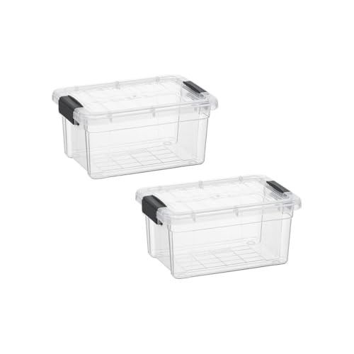 Image of Superio 1.85 Quart Clear Plastic Storage Boxes with Lids, Stackable Organizer Containers, BPA-Free Storage Bins for Home, Office, School & Dorm, 2 Pack