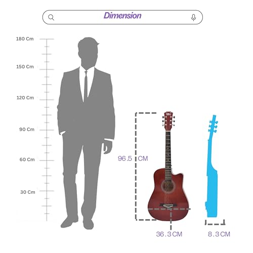 BLUEBERRY B-D38, Acoustic Guitar Kit Inbuilt Truss Rod, with Bag, Strap, One Pack Strings And Picks - 38 Inch (MAROON BROWN)