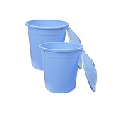 ZORROW MART Dustbin, Waste Paper Bin, Garbage Bin, Trash Bin For Home Kitchen Office With Lid (12 Liter) (2 Pc Set, Blue)