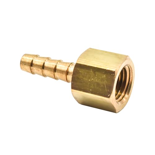 Interstate Pneumatics FF45 Brass Hose Fitting, Connector, 5/16 Inch Barb x 1/4 Inch Female NPT End (1)