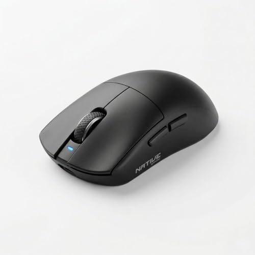 Native Gamer Mouse Sem Fio NTV-PANTHER-12K, 12000 DPI, Sensor PAW3311, Conectividade Triplo Modo (2.4GHz, Bluetooth, USB-C), Ultraleve 45g, Inclui Base de Carregamento RGB – Preto