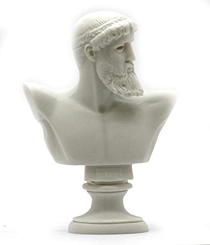 Greek Roman King God Zeus Bust Head Alabaster Statue Sculpture 6.3 Inches #TOP15