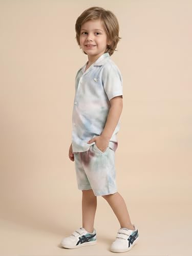 Image of POLKA TOTS 100% Cotton Co-Ord Set for Boys | Half Sleeve Shirt & Shorts Beach Outfit for Kids | Ultra-soft & Breathable Summer Clothes for Toddler & Baby Boy | Casual Dress & Printed Nightwear Set