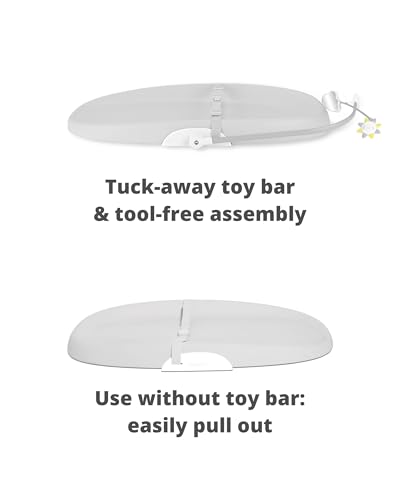 Image of Skip Hop Baby Changing Pad Nursery Style Wipe-Clean Contoured with Cushioned Foam, Non-Skid Base, Built-in Safety Belt & Tuck-Away Toy Bar Fits Standard Changing Tables, Grey