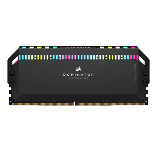 Image of Corsair Dominator Platinum RGB DDR5 32GB (2x16GB) DDR5 7000 MHz C34 Intel Optimised Desktop Memory (Onboard Voltage Regulation, Patented Corsair DHX Cooling, 12 Ultra-Bright CAPELLIX RGB LEDs) Black
