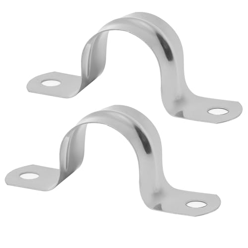 18 abrazaderas de tubo de 50 mm, acero inoxidable, abrazadera de tubo tipo U, abrazadera de fijación, abrazaderas de cable para atornillar, para fijación de tubos de gas, tubos de agua