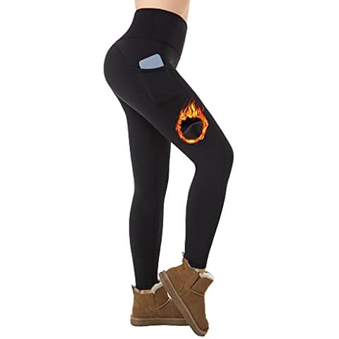 ineepor Thermal Leggings Women Fleece Lined Leggings Cover