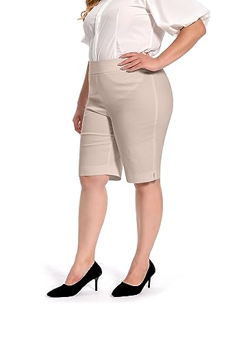 Jenna Rose Women's Pull-On Dress Shorts w/D-Ring – Work & Office Casual2