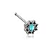 Lotus Opal Sparkle Filigree Icon Nose Stud Ring 316L Surgical Steel