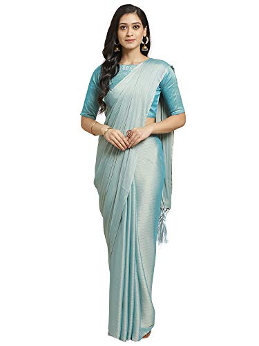 Image of AKHILAM Women's Chanderi Pure Georgette Saree with Blouse Piece