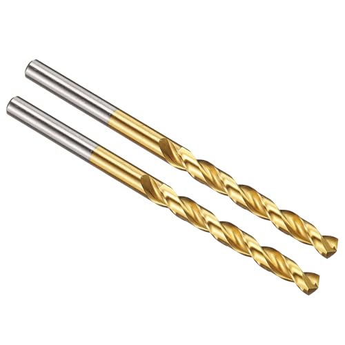 PATIKIL 5.5mm Drill Bit, M42 8% Cobalt High-Speed Steel Jobber Straight Shank 135° Titanium Nitride (TiN) Coated for Hard Metal Stainless Steel - 2 Pack