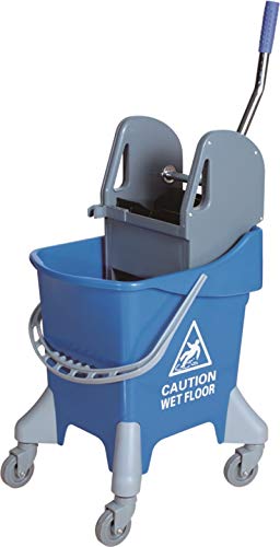 Chiner - Cubo de Fregado Profesional 31 Litros con Prensa y Ruedas (Azul)