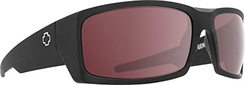 SPY Optic General | Wrap Sunglasses (Black - Happy Rose w/Silver Spectra Mirror)