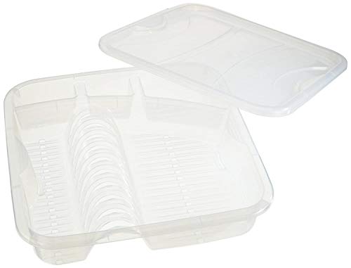 Rotho Geometric Dish Drainer, Plastic (PP) BPA-Free, Transparent, (39,5 x 39,5 x 8,0 cm)
