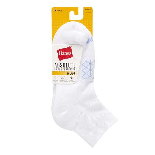 Hanes Tornozeleira, meias femininas de corrida absolutas, malha respirável, bico sem costura, pacote