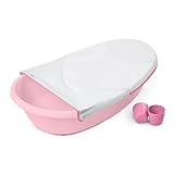 Ingenuity 4-in-1-Babybadewanne f&uuml;r Neugeborene bis Kleinkinder, mit verstellbarer Wiegeschaukel, st&uuml;tzendem Badesitz, 2 Sp&uuml;lbechern, 4 Nutzungsstufen, 0-24 Monate, Rosa