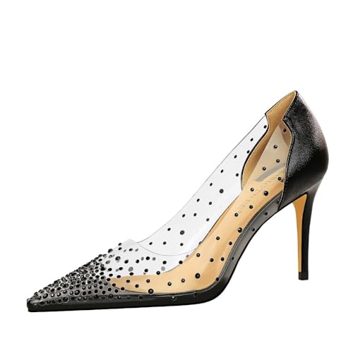 Escarpins pointus de créateur avec talon super hautes 9cm noir