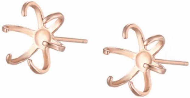 2 Pairs 6 Claws Stud Post Blanks 925 Sterling Silver Handmade Post Earring fit 12-16mm Gemstone for Jewelry Making for Women