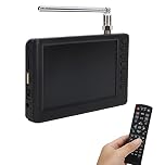 Mrisata 5 Inch Portable TV, 1080P Pocket Digital Car TV, with 1500mAh Rechargeable Battery, Support USB, TF Card, Mini Digital Television for Camping, Kitchen