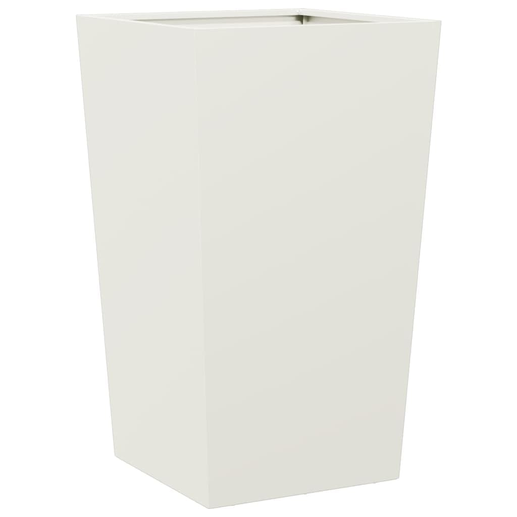 Macetero blanco 45 x 45 x 75 cm de acero para jardín, balcón, terraza
