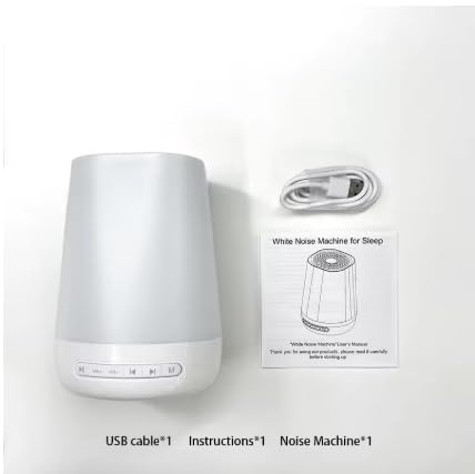 Macchina del rumore bianco con luce notturna, Sleep Trainer con 34 suoni lenitivi, timer, telecomando app, per bambini piccoli
