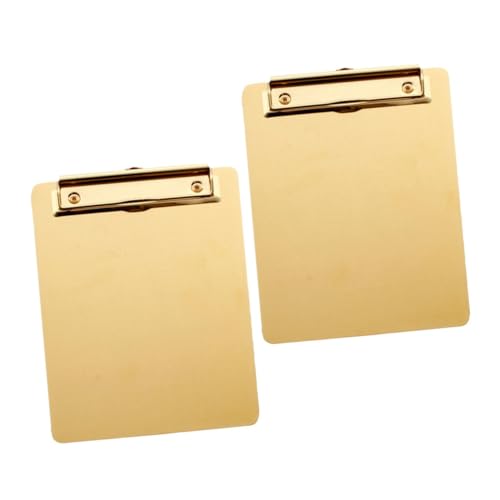 Presse-papiers A5 en acier inoxydable doré au design épuré pour ranger vos croquis de bureau