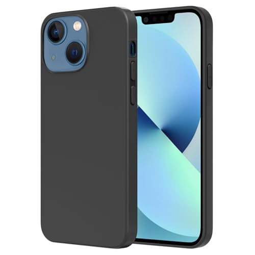 NEW'C Cover per iPhone 13 Mini (5,4 Pulgadas) in custodia silicone ultra sottile nero [Ultra Leggera]