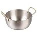 UPTALY Garnek ze stali nierdzewnej z podwójnym uchwytem (18 cm, srebrny), japoński garnek Ramen, głęboki garnek do zupy, złote patelnie do gotowania, płaska patelnia, mała patelnia, mini rondel