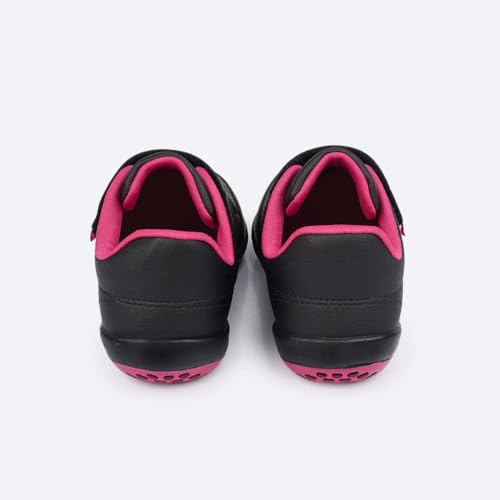 Tenis Feminino Infantil Velcro Escolar Confortavel Estiloso Cor:preto/pink;tamanho:27