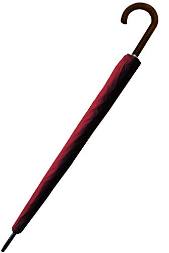 COLLAR AND CUFFS LONDON -24 Baleinen voor Super Sterkte - Winddicht 95 km/u Extra Sterk - Drielaags Versterkt Frame met Glasvezel - Automatisch - Massief Houten Haakhandvat - Bordeaux Rood Paraplu - Image 6