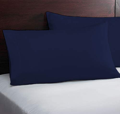 Image of YRM Bedding's - Egyptian Cotton Pillow Cases 400-TC Premium Hotel Quality 2 - Pcs Pillow Covers (18 inch x 28 inch) - Navy Blue Color