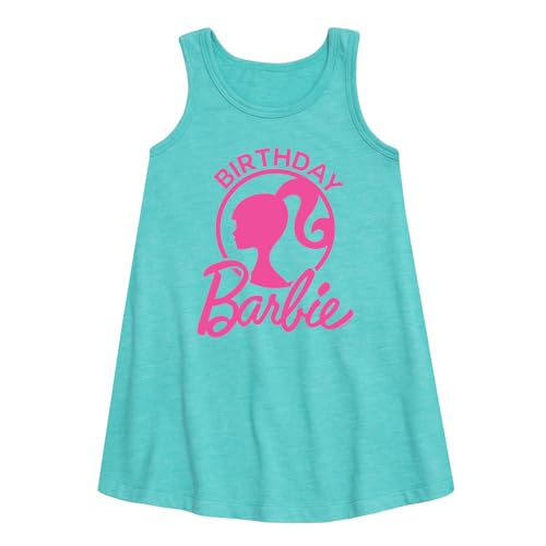 Barbie - Birthday - Toddler and Youth Girls A-line Dress - Size 5T Turquoise