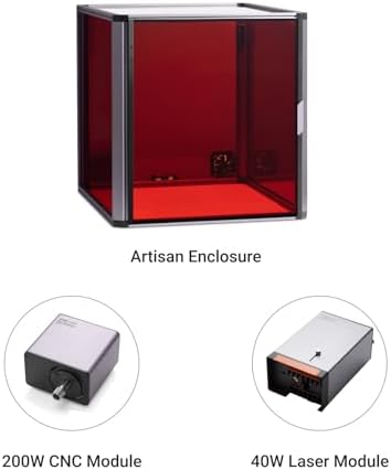 Snapmaker 3 in 1 Addons for Artisan 3D Printer Including Artisan Enclosure,200W CNC Module,40W Laser Module (Premium 3-in-1 Addons for Artisan 3DP)