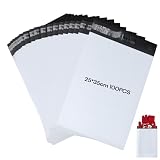 KOMABLEN 100 Pièces Enveloppe Plastique Expedition, 25x35cm Autoadhésive Emballage Colis Vinted, Opaque Imperméable Colis Vinted, Pochette Colis Enveloppe Colis pour Vêtements, Chaussures