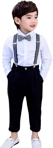 Zikigo Exclusive Baby Boy & Baby Girls Slub Soft Cotton Full Sleeves Shirt and Pant & Suspender Dungaree Set