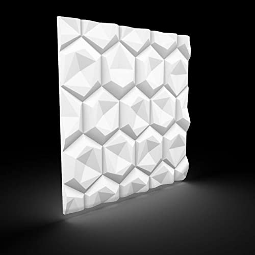 A La Maison Ceilings Hg-Swp-Pw-6 Hexagon Glue Up Seamless 3D Wall Panels (24 Sq.ft/Case) Plain White, Pack Of 6 #TOP1