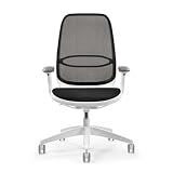 Sedus se:air Ergonomiczne krzesło obrotowe, z tworzywa sztucznego, z zawartością recyklingu, w 100% nadaje się do recyklingu, czarne/szare, 42-55 cm, obciążenie do 130 kg