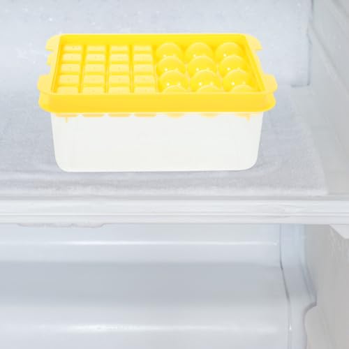 Molde para cubitos de hielo de silicona SEWACC 2 piezas amarillo miniatura 3