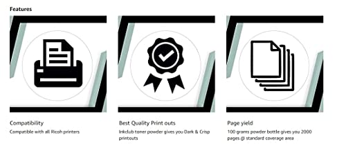 Toner Powder Refill Bottle Compatible for Ricoh Printer 100Gm (Black)- Pack of 2