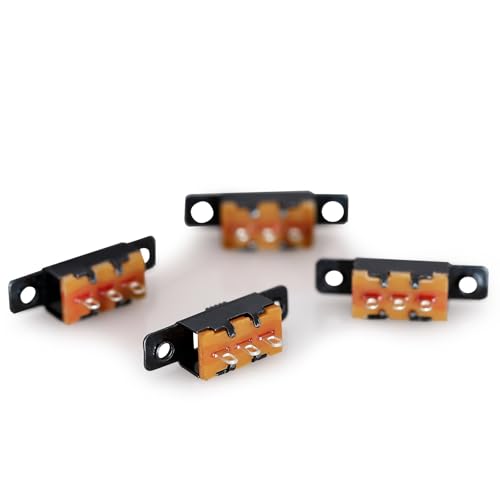 DIYhz Slide Switch Panel Mount 3 Solder Lug Pin ON/Off 2 Position 50Pcs