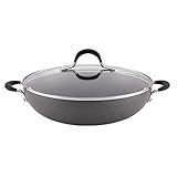 Circulon Momentum Hard Anodized Nonstick Wok / Stir Fry Pan with Lid - 12 Inch, Gray