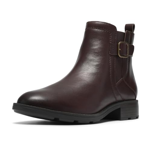 Clarks Collection Women's Adalynn West Ankle Boot, Black Leather, 8.5 Wide US by Clarks - Used condition - US$38.96
