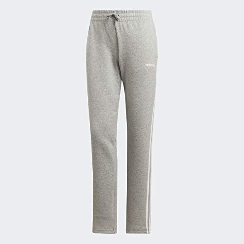 adidas Calça feminina Essentials de lã com 3 listras, Cinza médio/branco, G