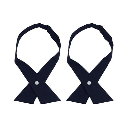 Nextpal 2 Pack French Girls Uniform Tie, Criss-Cross School Uniform Neck Tie for Girls, Adjustable Pre-Tied Bow for Students and Women, Cute Inspired Fashion Clothing Accessories