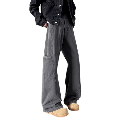 Men's Pants Spring American Retro Workwear Denim Straight-Leg Loose Casual Trouser for Men