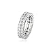 TOPGRILLZ 9mm 2Rows Round Cut 14K Silver Plated Iced Out Lab Diamond Wedding Band Eternity Ring for Men Women