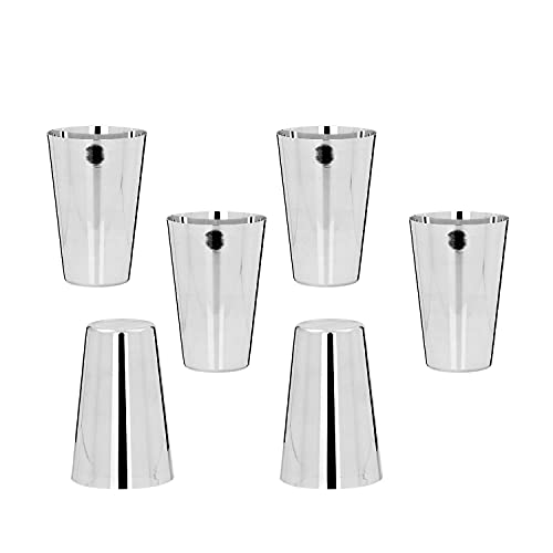 Vinod Stainless Steel Plain Glass, Set of 6 Pieces, Capacity 350 ml, Silver, Large