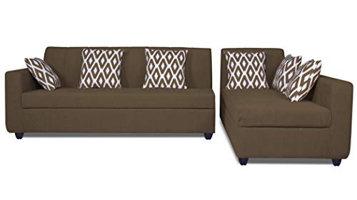 Image of Adorn India Rio HighBack L Shape 6 Seater Sofa Set (Right Hand Side) (Camel) (3 Year Warranty)
