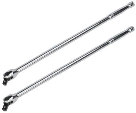 MTP 2Pcs 15 Breaker Bar 1/2 & 3/8 Drive Long Handle Flex ratchet Wrench Socket